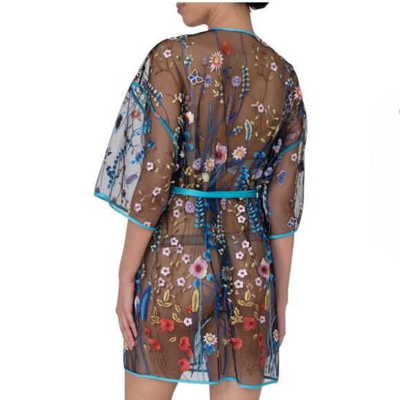 NWT Anthropologie Rya Collection Floral Embroidered Robe Oasis Swim Coverup XS/S - Picture 2 of 16